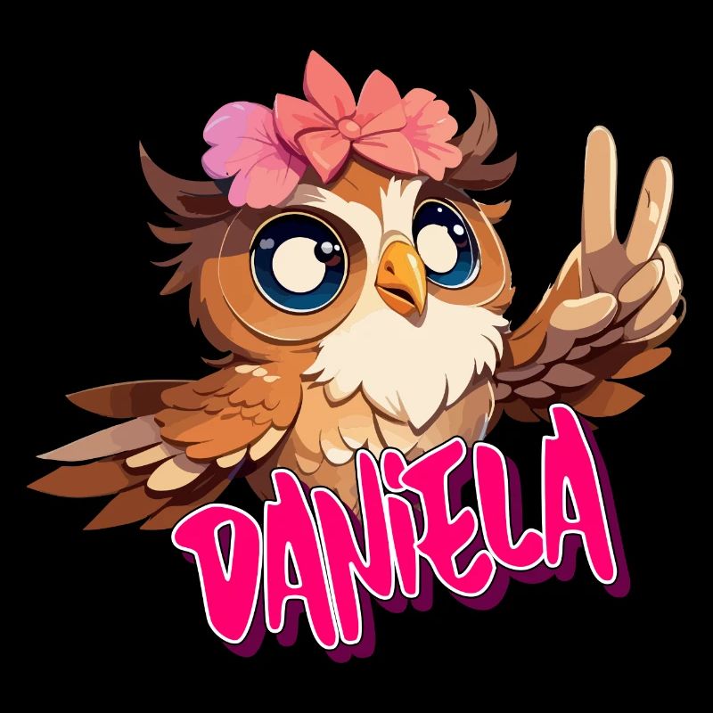 DANIELA - Schöner Mädchen Name mit süßer EULE