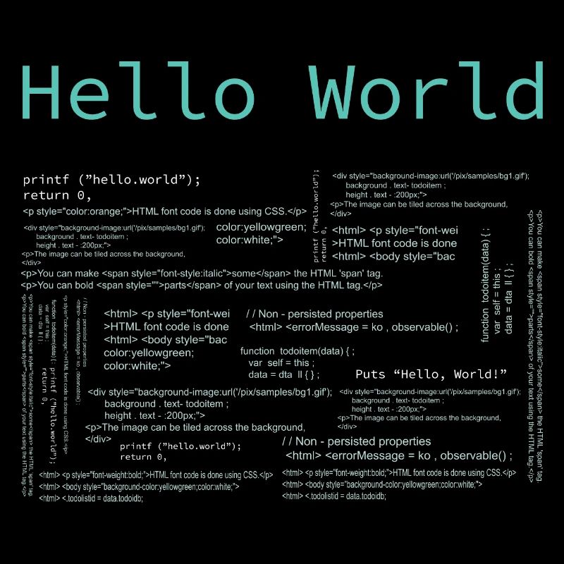 Hello World - Computer Pr... Programmeur & Nerd