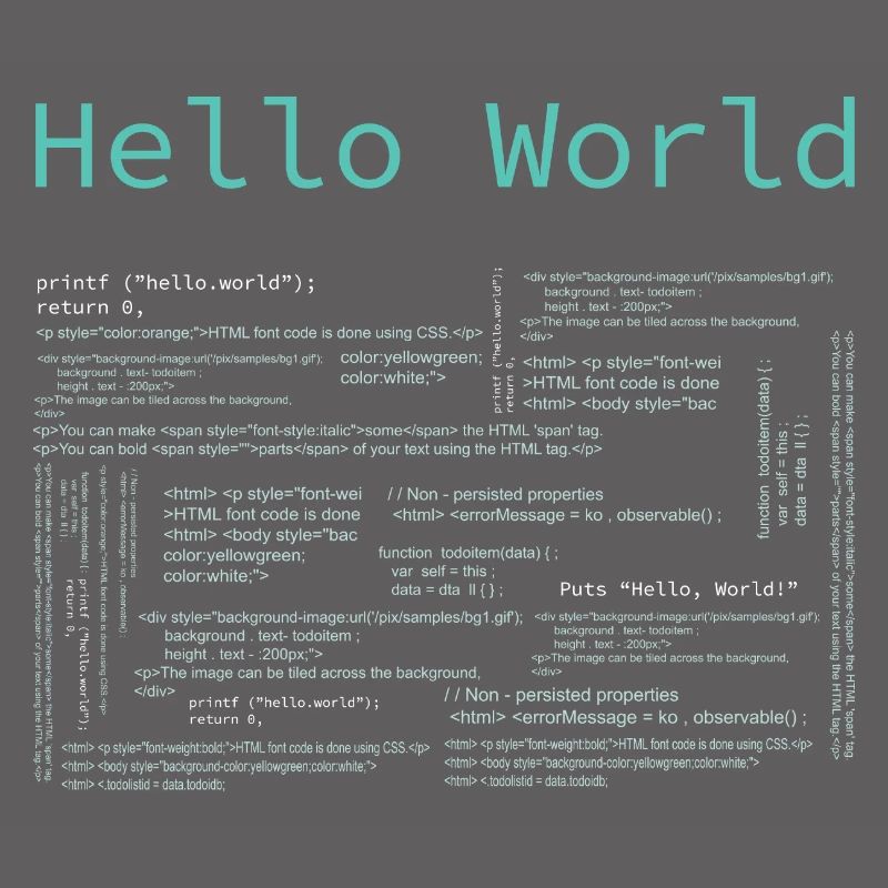 Hello World - Computer Pr... Programmeur & Nerd