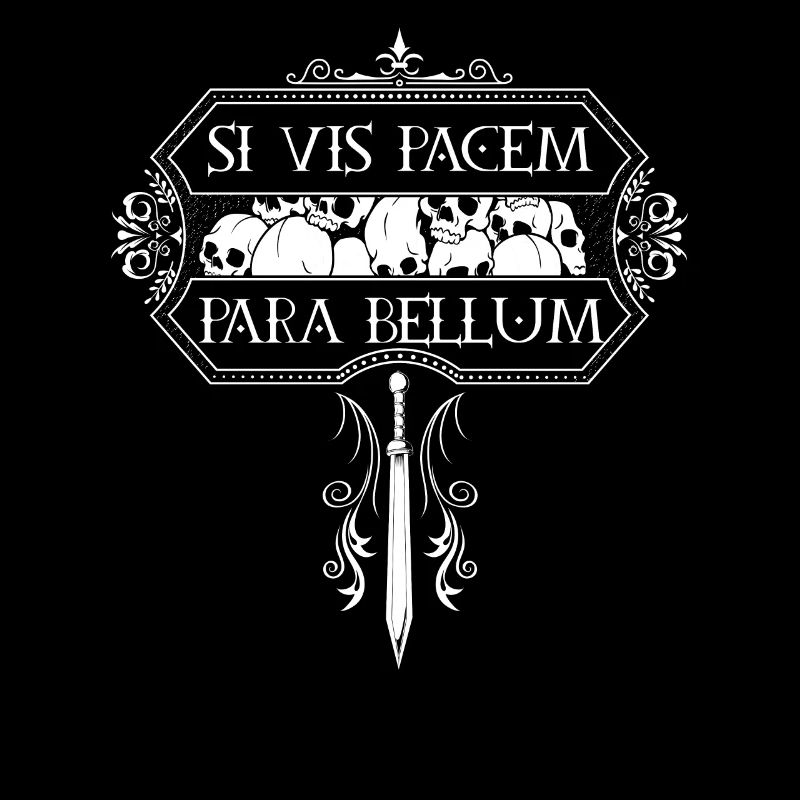 Vintage avec crânes - Si Vis Pacem Para Bellum
