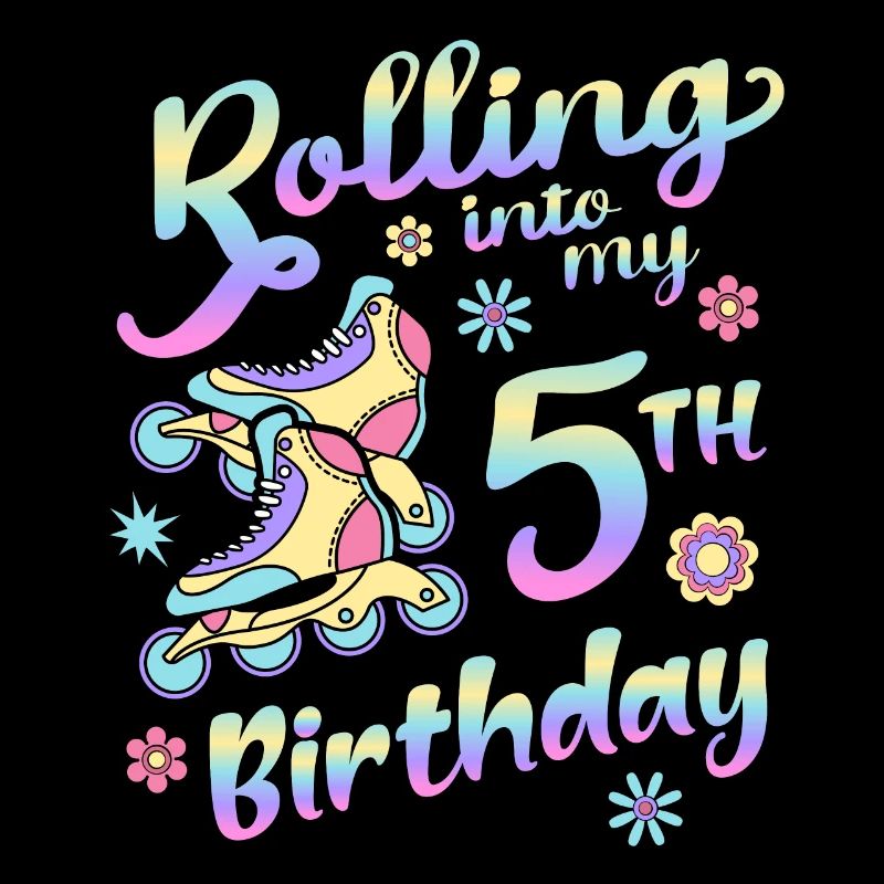 Rolling Into My 5th Birthday Roller Skater Inline