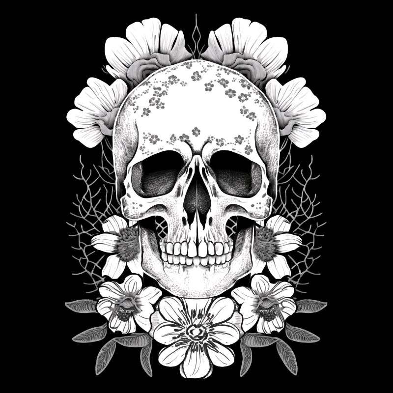 Crâne avec fleurs Art