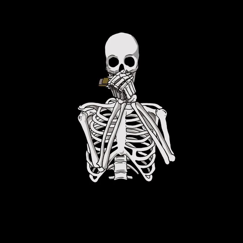 Skeleton joue de l’harmonica