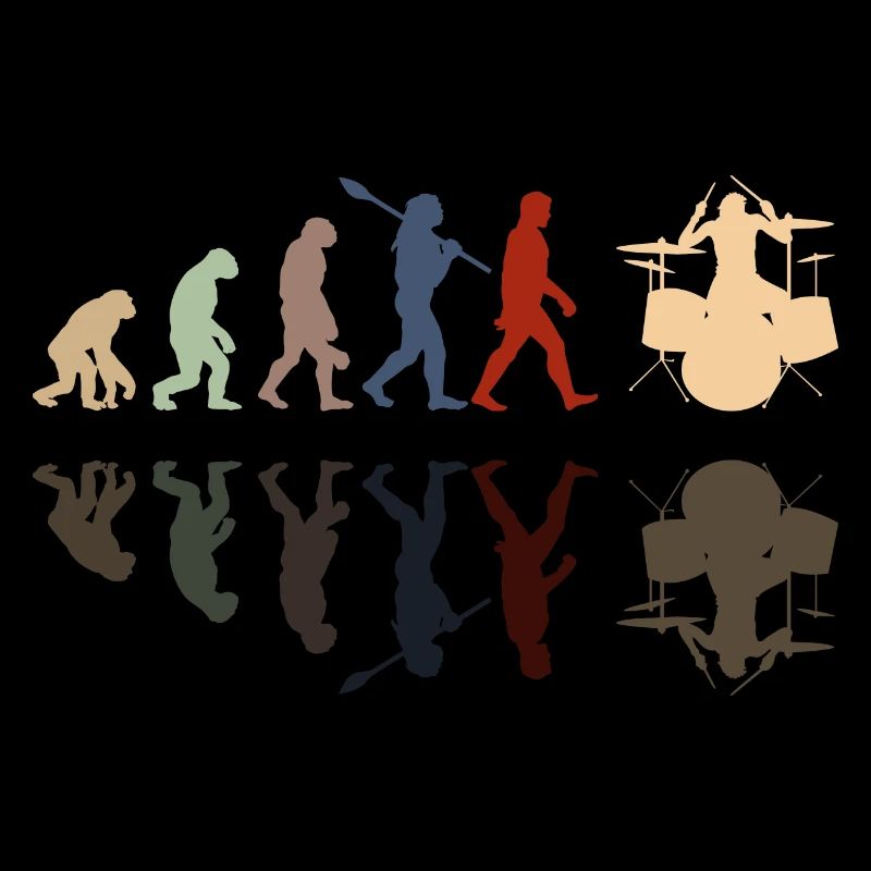 Evolution of man Drums Band Retro Vintage Drummer