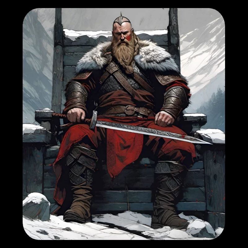 Stolzer Wikinger Krieger Germane mit Schwert