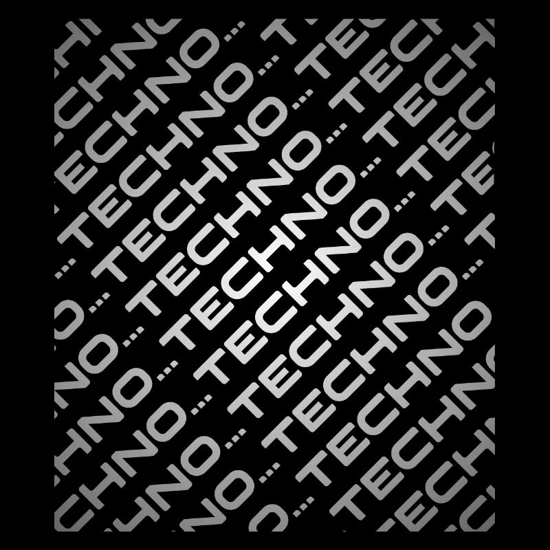 Techno-Musik | Graustufen Diagonal Techno Religion