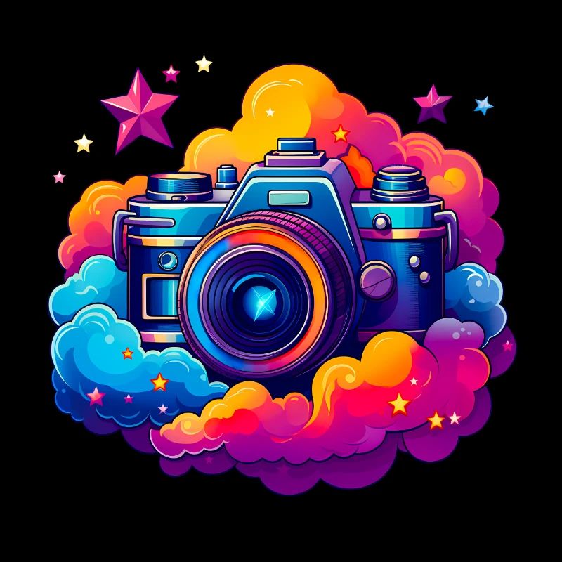 Floating camera on clouds