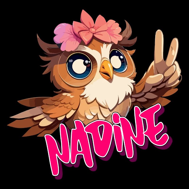 NADINE - Schöner Mädchen Name mit süßer EULE