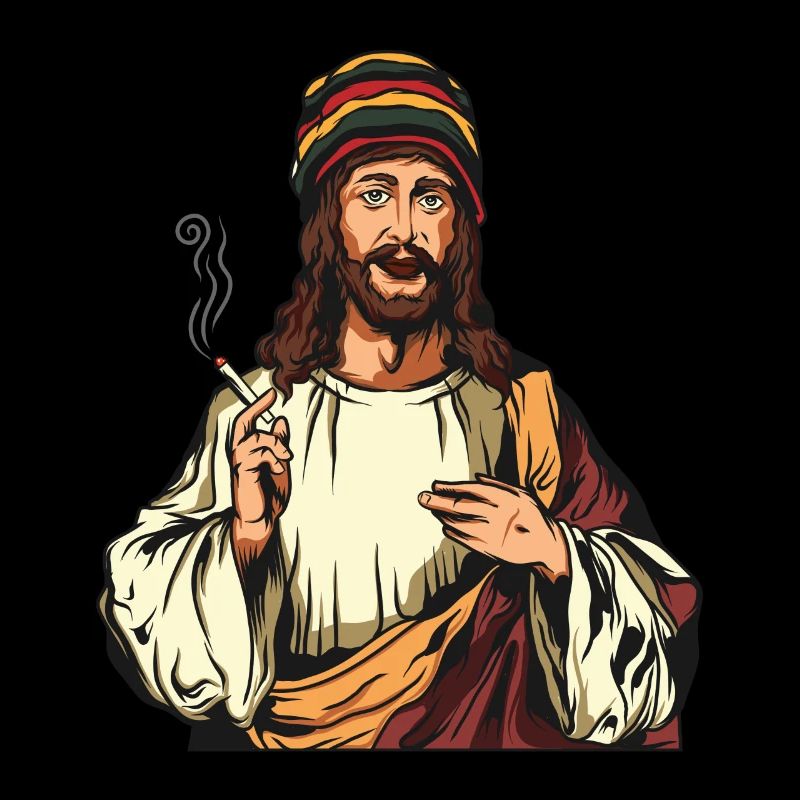Smoking Weed Joint Jesus Cannabis Hanf Rasta 420