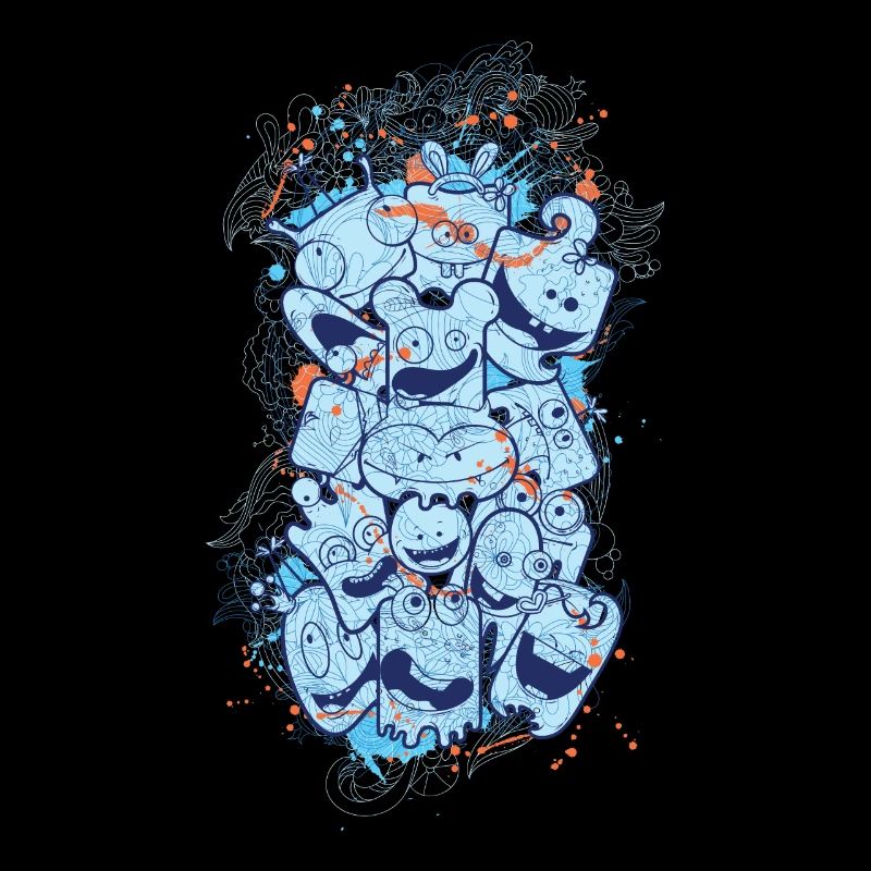 Mignon monstre bleu drôle cool