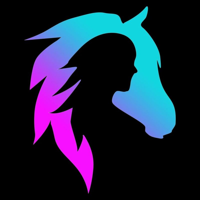 Pferdekopf mit Mädchen