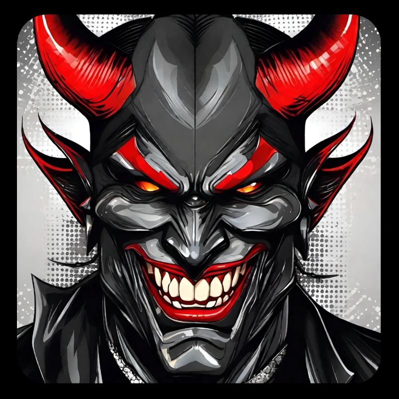 Evil grinning devil