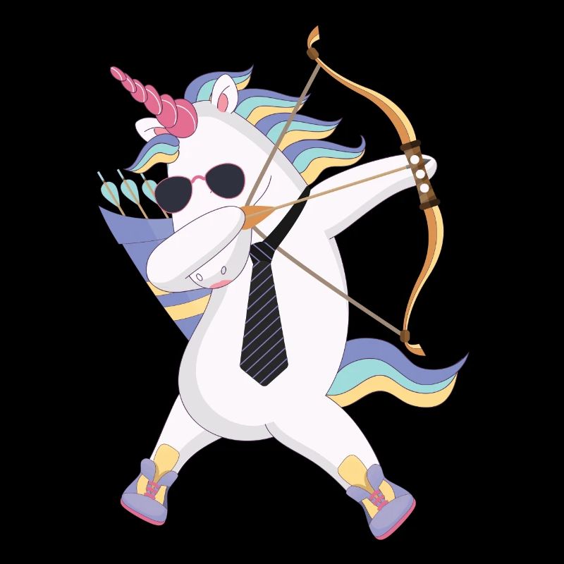 Tamponner la licorne avec un cadeau arc et flèche