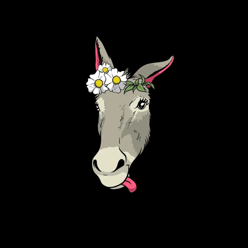 Âne doux avec cadeau de fleurs je mule