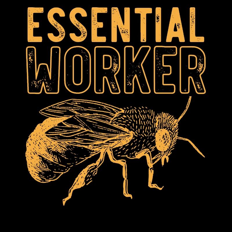 Essential worker, bee, beekeeper, honeycomb