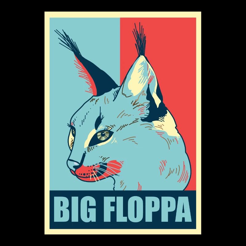 Big Floppa Karakal Katze Meme Retro
