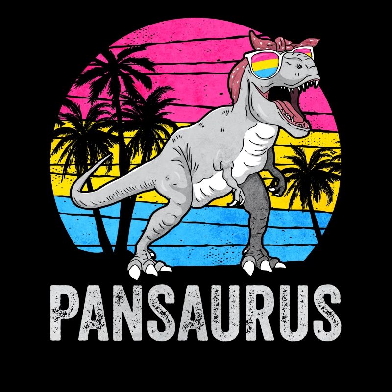 Pansexual Pride Pan Flag Dinosaur Trex LGBT