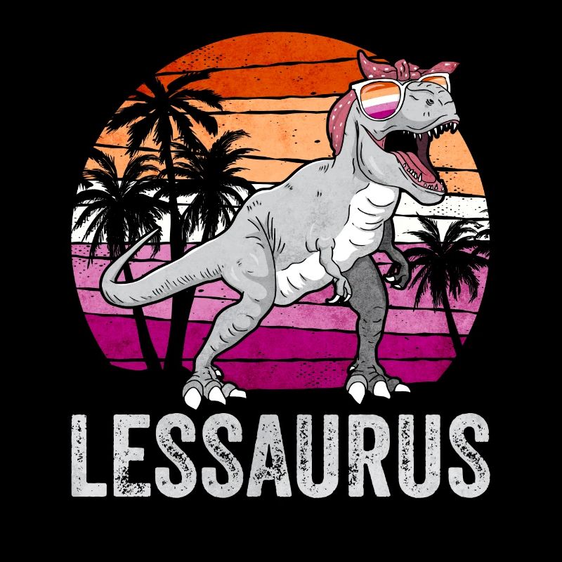 Lesbian Pride Flag Dinosaur Trex LGBTQ