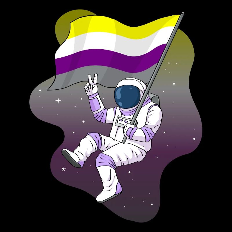Non Binary Pride Flag Space Astronaut Subtle LGB