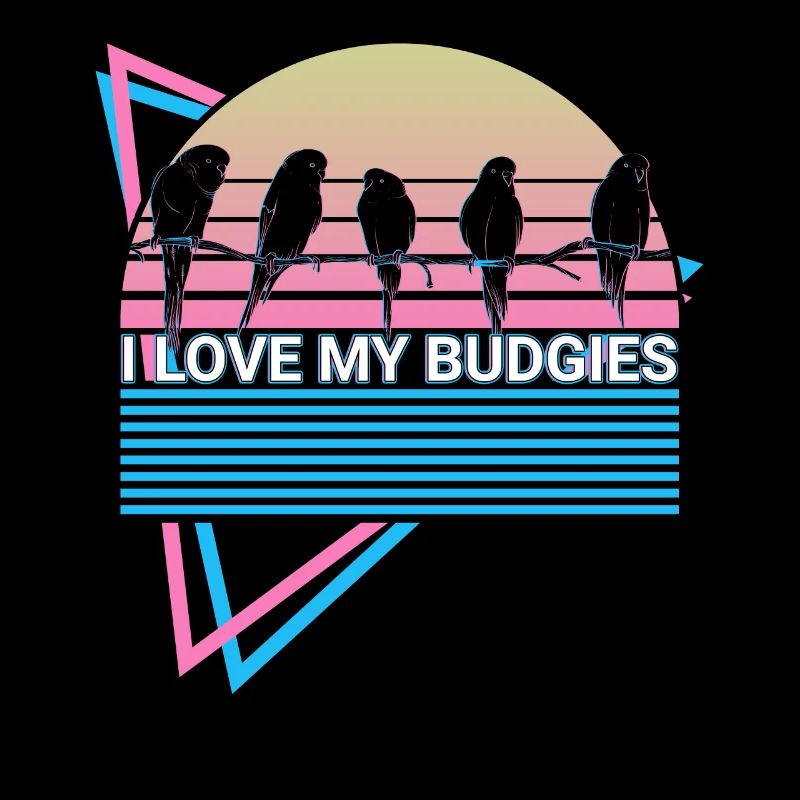 Budgie Parakeet Retro