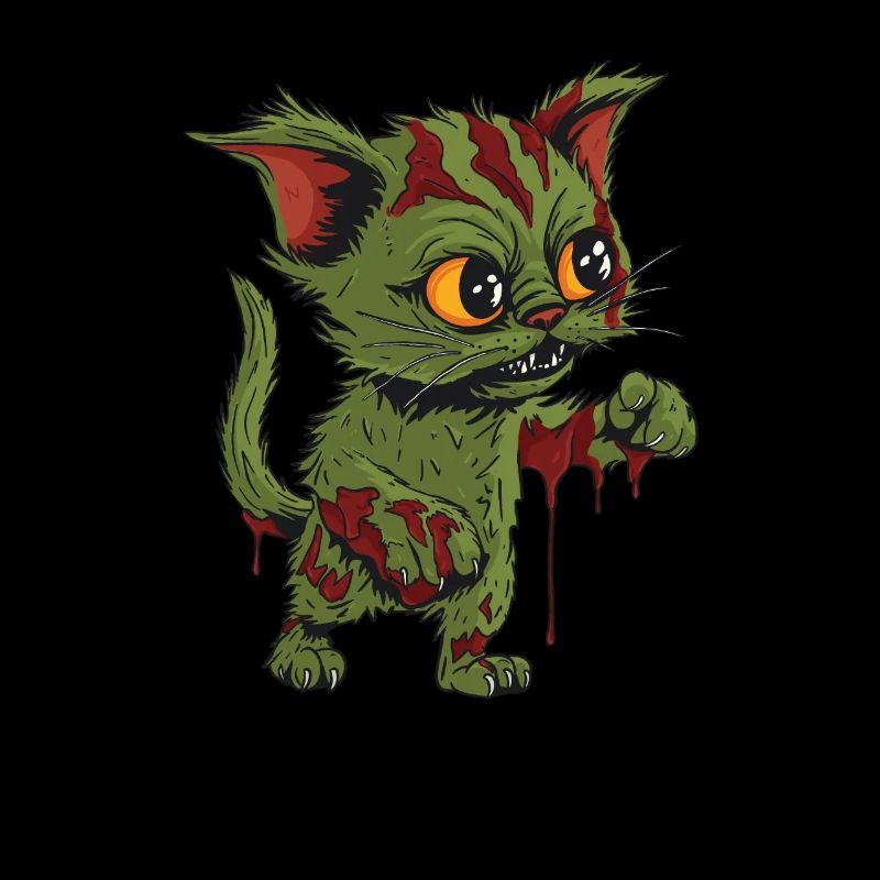 Zombie Halloween Cat