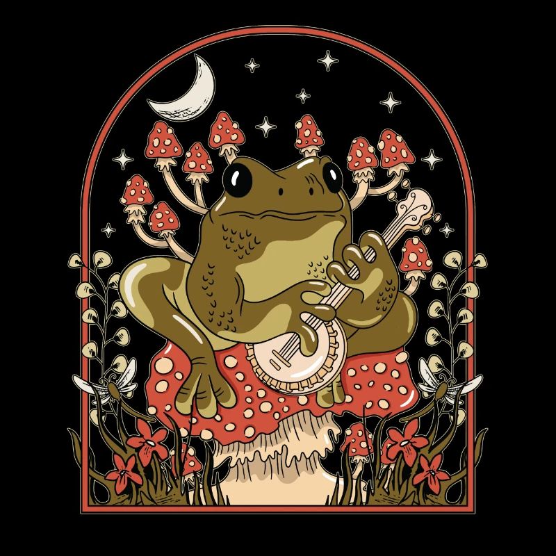 Cottagecore Esthétique Grenouille Champignon Lune