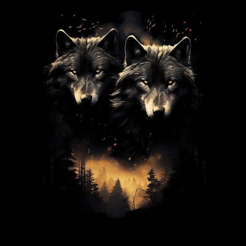 Fantasy Wolves Wolf Moonlight Illustration