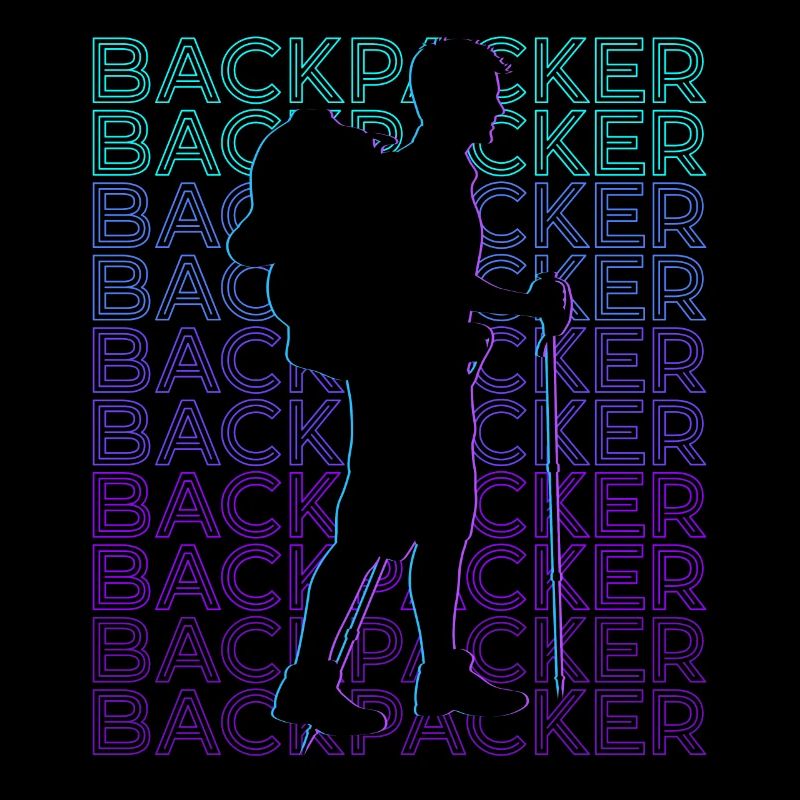 Backpacker Backpacking Hiking Camping Retro