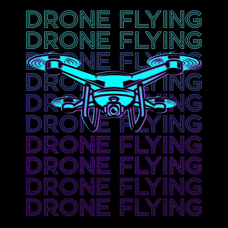 Drone Flying Drone Pilot Quadcopter Retro