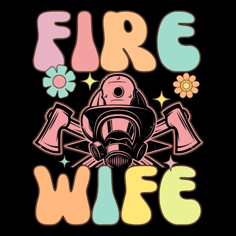 Femme De Feu Groovy Pompier Pompier