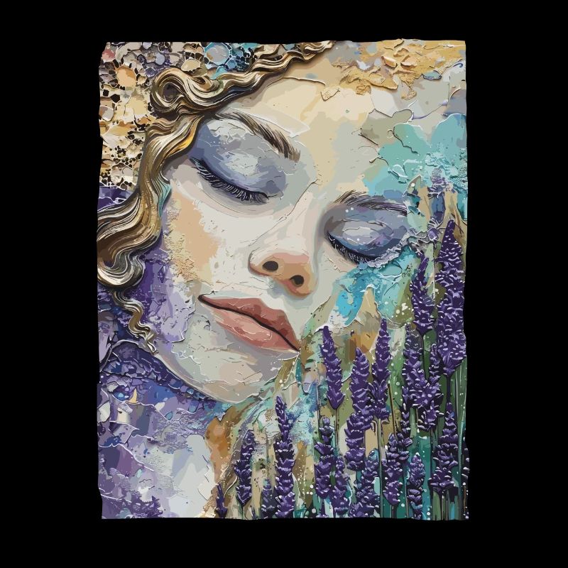 Mädchen schläft im Lavendel