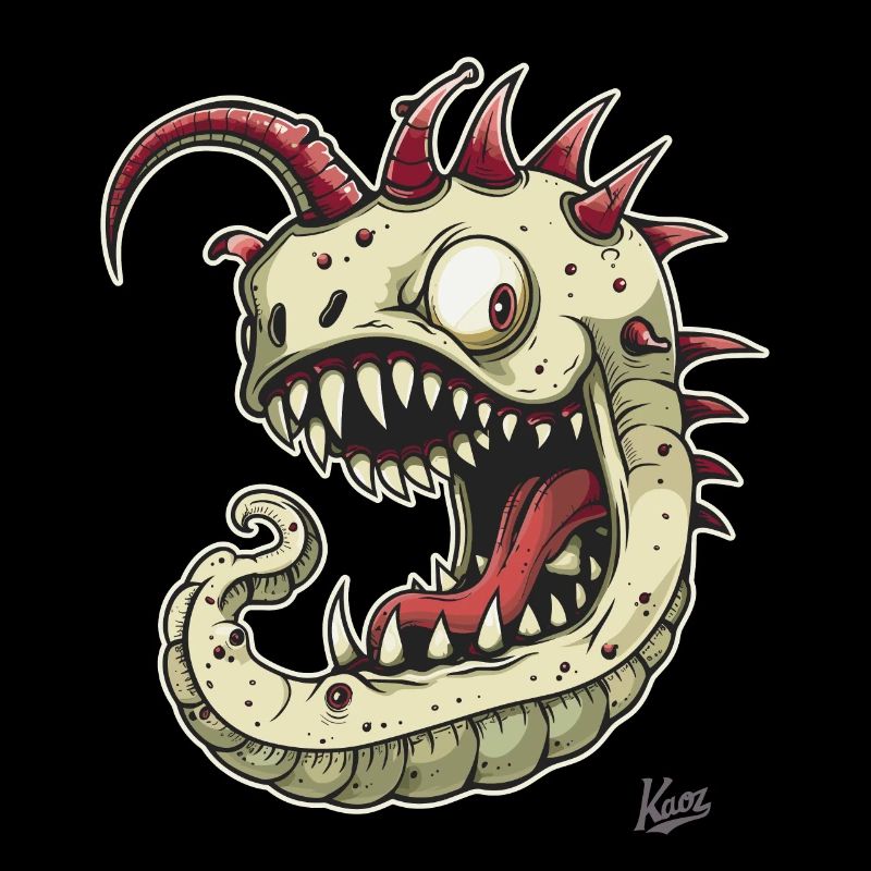 Un ver monstre fort et étrange