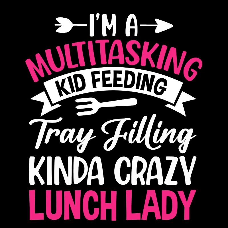 Cafeteria-Mitarbeiterin Multitasking Kinderfütteru