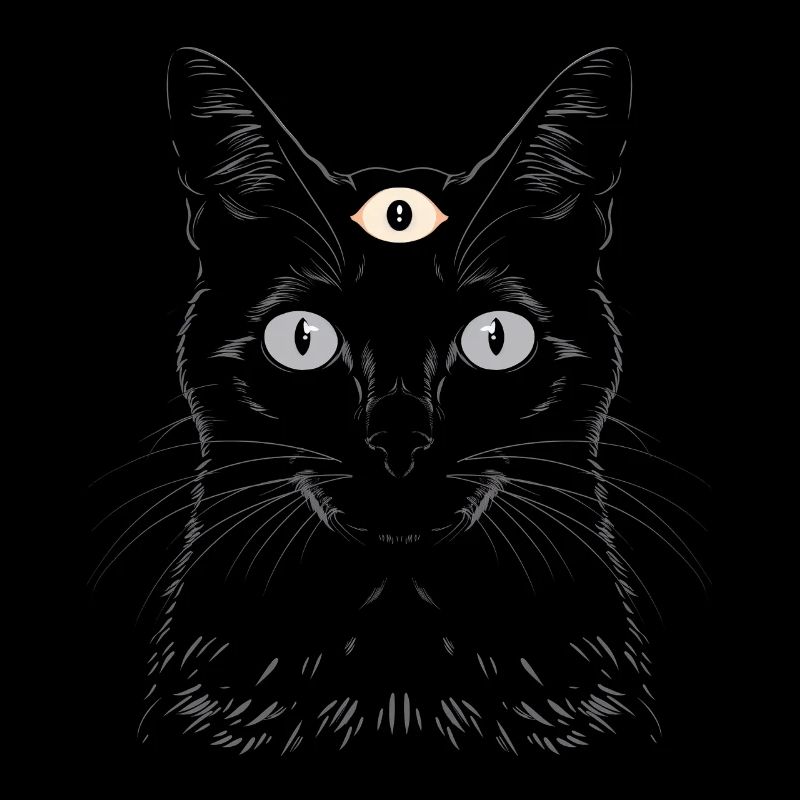 Weirdcore Aesthetics Black Cat Third Eye Hex