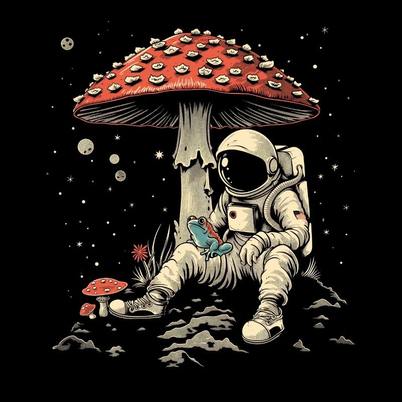 Cottagecore Aesthetic Astronaut Frog Mushroom Witc