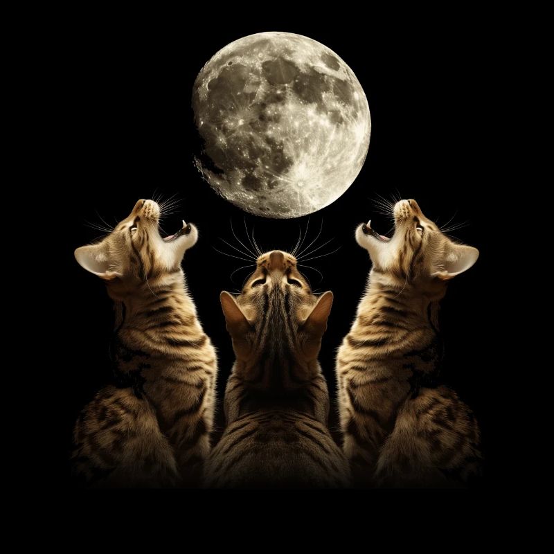 Bengal Cat Howling Moon