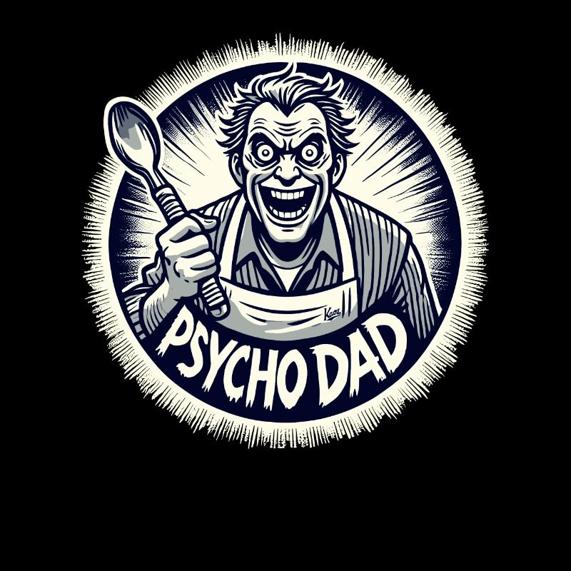 Psycho dad with wooden spoon