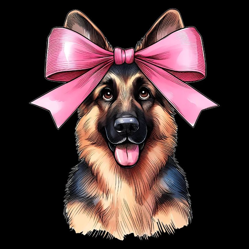 Coquette Bow German Shepherd Mom Pink Ribbon