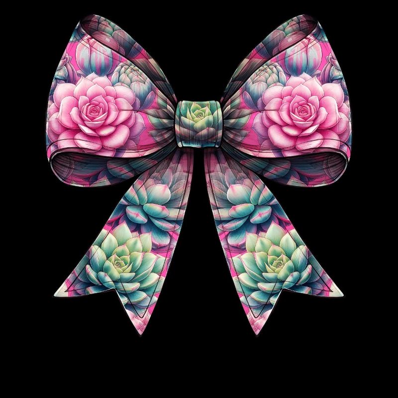 Coquette Bow Succulent Cactus Plant Pattern Mom
