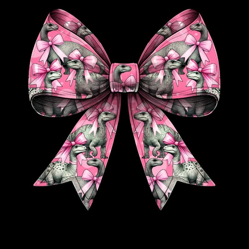 Coquette Bow Brontosaurus Dinosaur Pattern