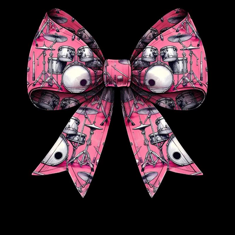 Coquette Bow Drum Girl Pattern Drummer Mom