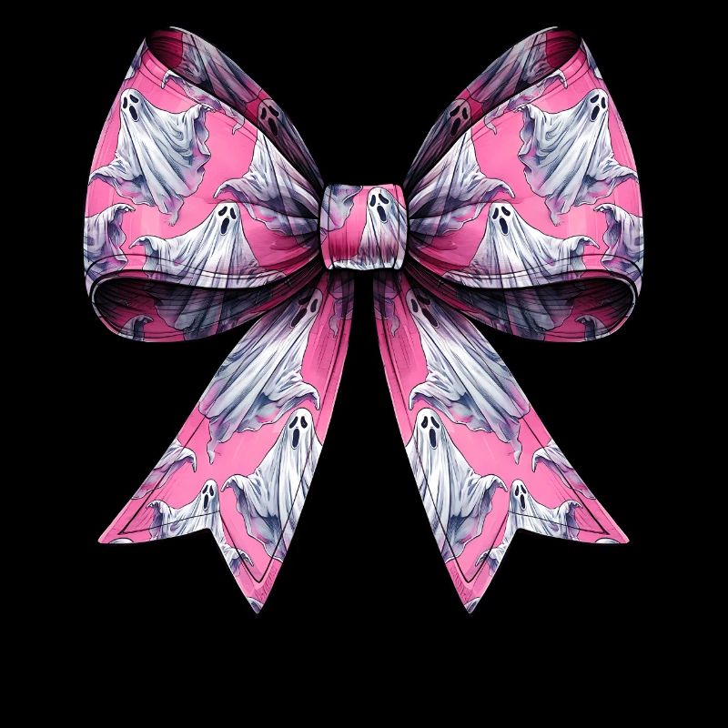 Coquettish Bow Ghost Pattern Spooky Halloween