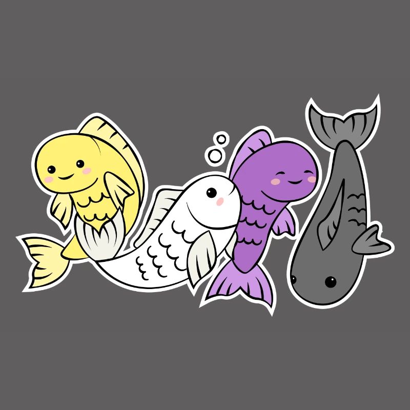 Non-binary flag fish design for proud Enbys