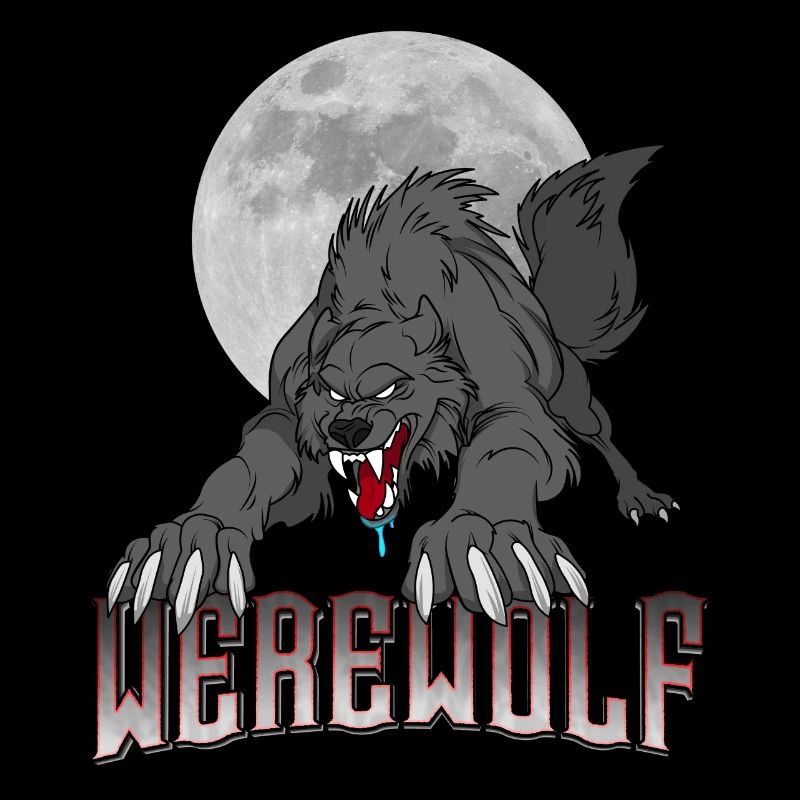 Werwolf Monster Halloween Vollmond Geschenkidee
