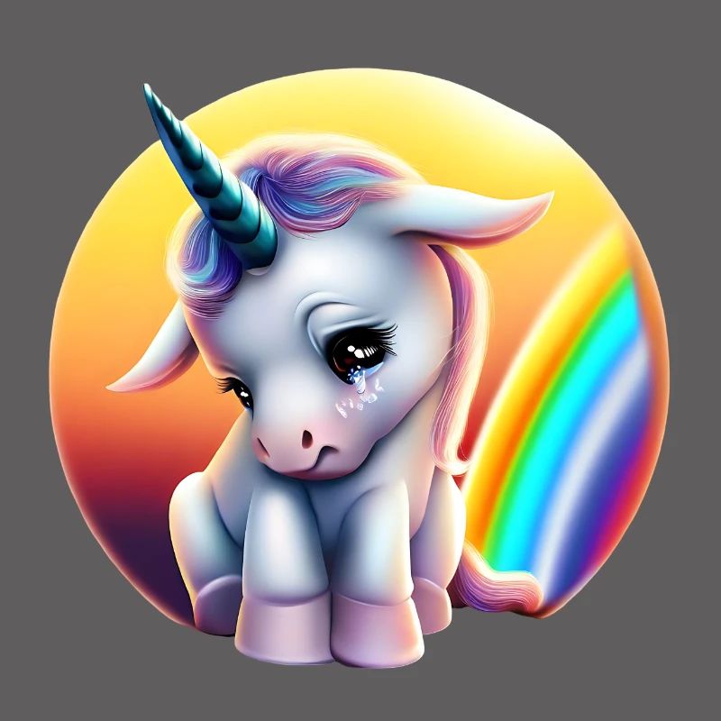 Depression Einhorn traurig Regenbogen