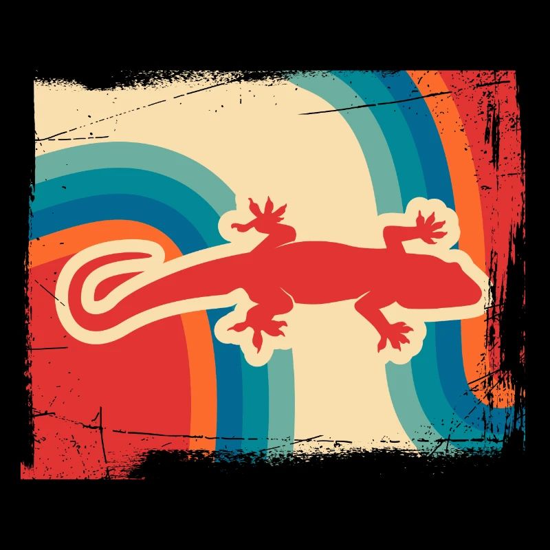 Gecko reptiles retro