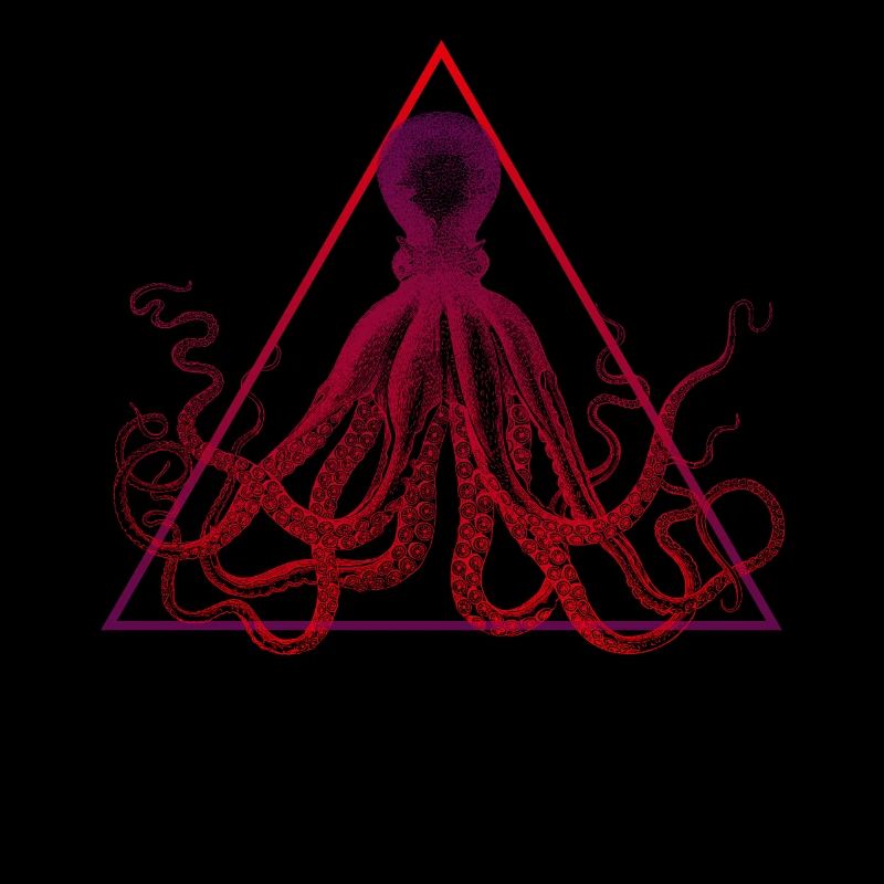 Krake Octopus Triangle Neon
