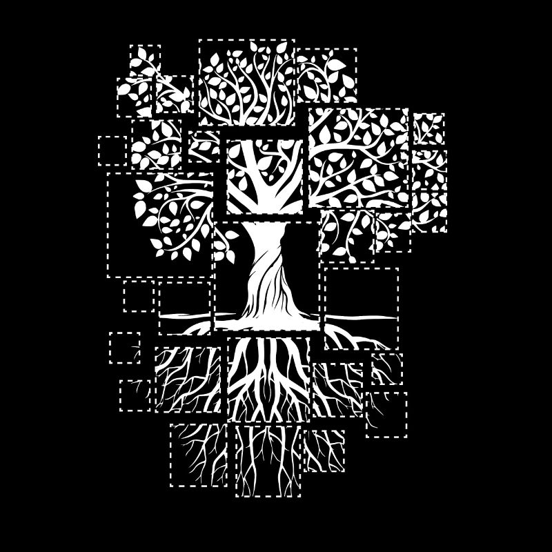 Racines de découpe de pixel d'arbre