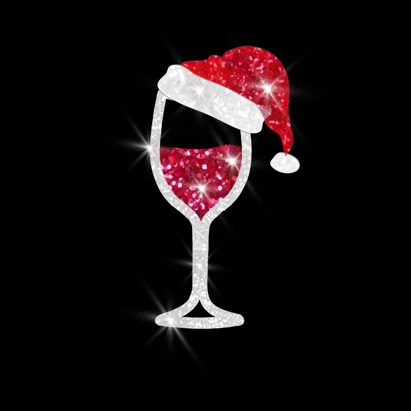 Weinglas Glitzer Lichteffekte Rotwein Glühwein