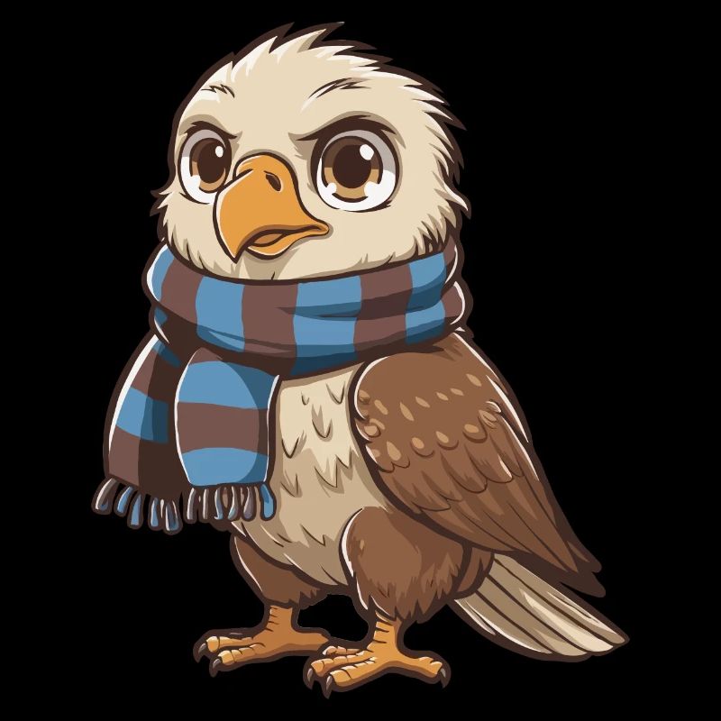 Aigle mignon avec écharpe